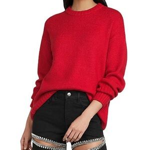 DKNY Women's Red Sweater side slits